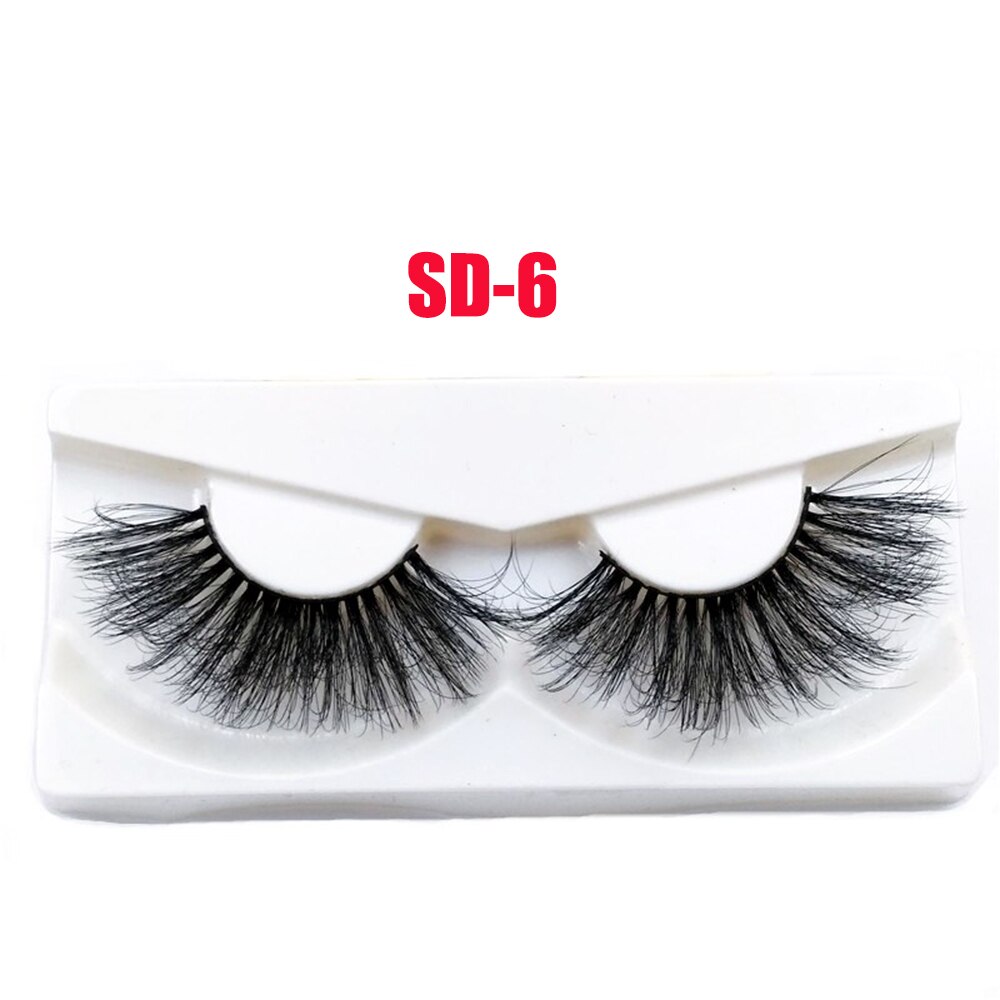 25MM Lashes 5D Mink Hair False Eyelashes Dramtic Thick Long Wispies Fluffy Full Strips Handmade Eye Makeup Lashes Extension Tool: 1 Pair SD-6