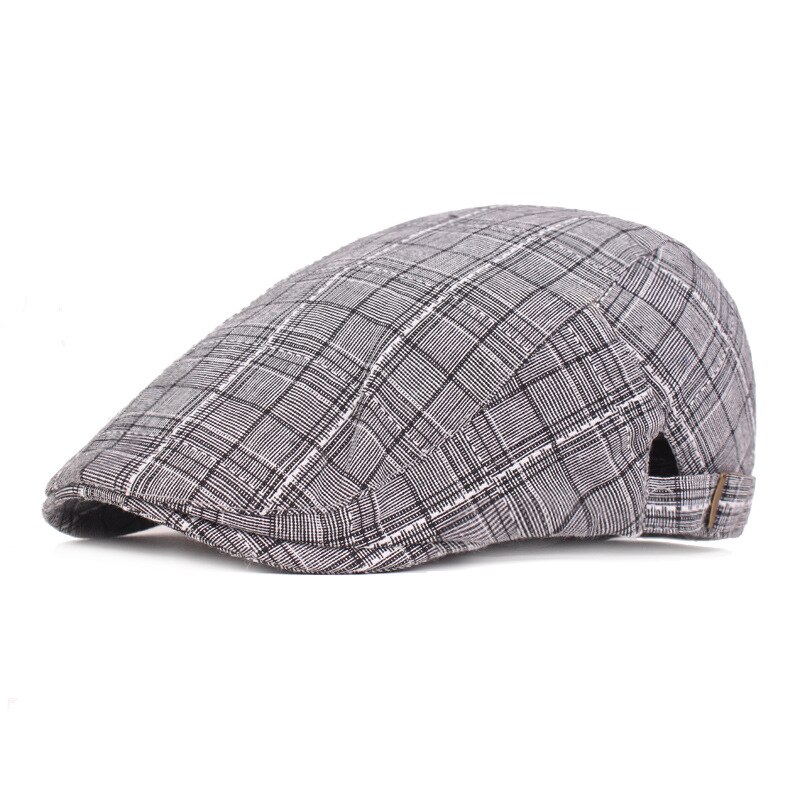 SLECKTON boina de cuadros gorra Casual mono tapa de planos Retro al aire libre viajes sombreros Unisex invierno sombreros para hombres y mujeres: Light Grey