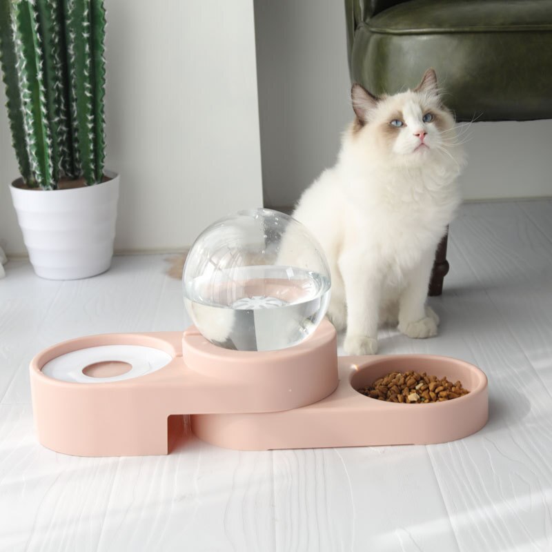 Pet Large Capacity Automatic Bubble Feeder Dog Cat Dish Water Fountain Drinking Bowl Auto Dispenser Food Feeding Drinker
