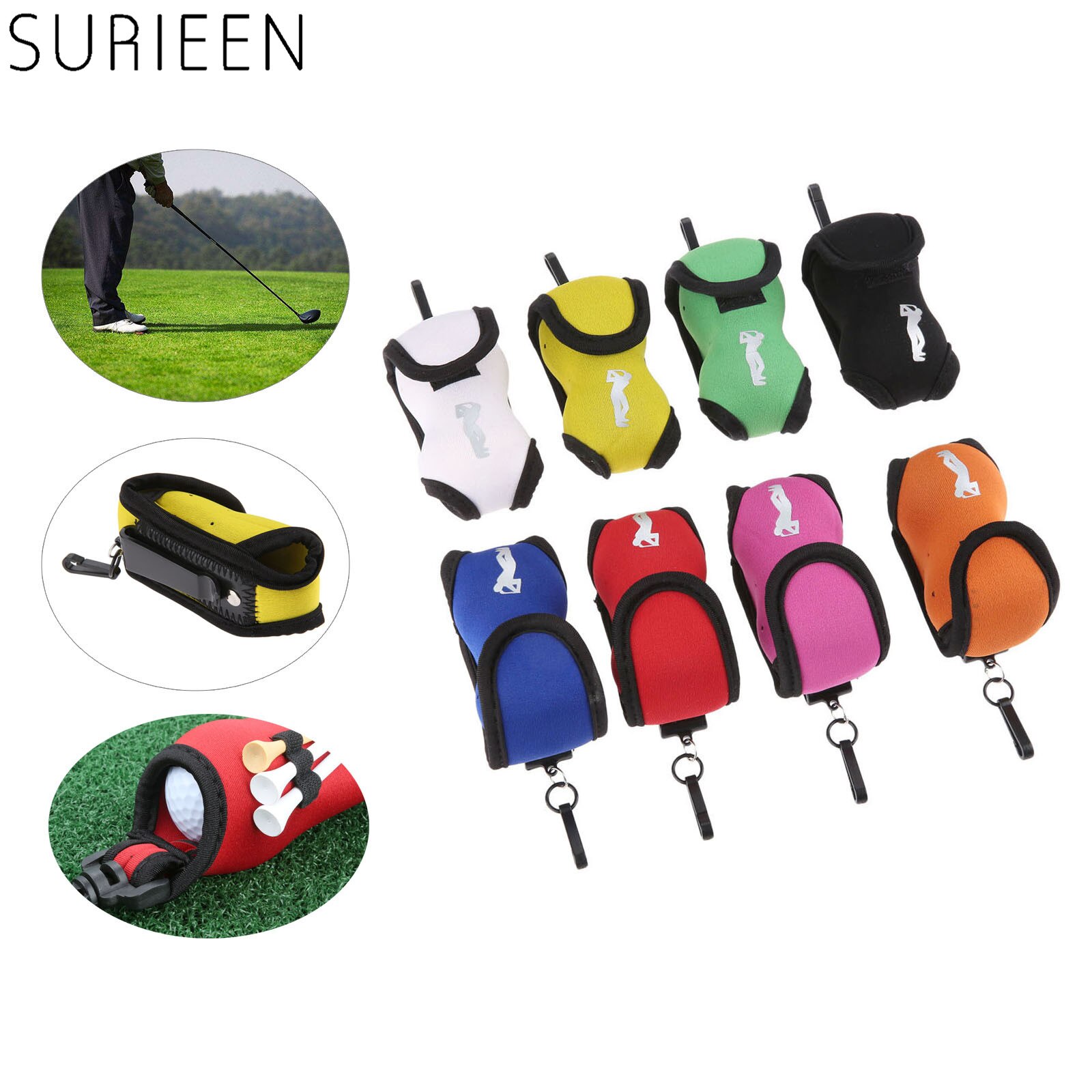 Draagbare Neopreen Mini Golfbal Zak Golf Tees Houder Storage Case Carry Pouch Pack Met Taille Riemen Clip Voor Training 8 Kleuren