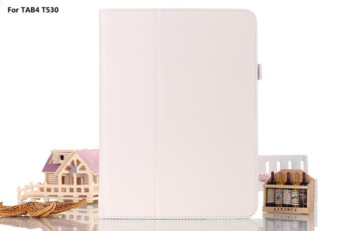 Flio Leather Stand Case Cover for Samsung Galaxy Tab 4 10.1 SM T530 T531 T535 Tablet: White