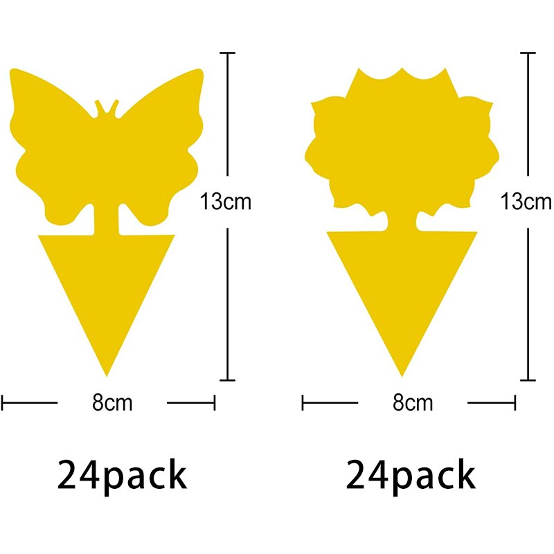 48 Stuks Plug-In Fly Trap Platen Sticker Voor Planten Op Het Balkon Tuin, bescherming Plant Uit De Mug Bladluizen & Ongedierte