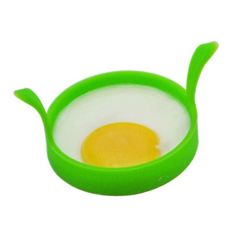 Egg Ring Non-stick Silicone Round Egg Ring Pancake Mold Reusable Silicone Non-stick Pancake Machine Egg Ring Machine (1PCS): 3pcs green