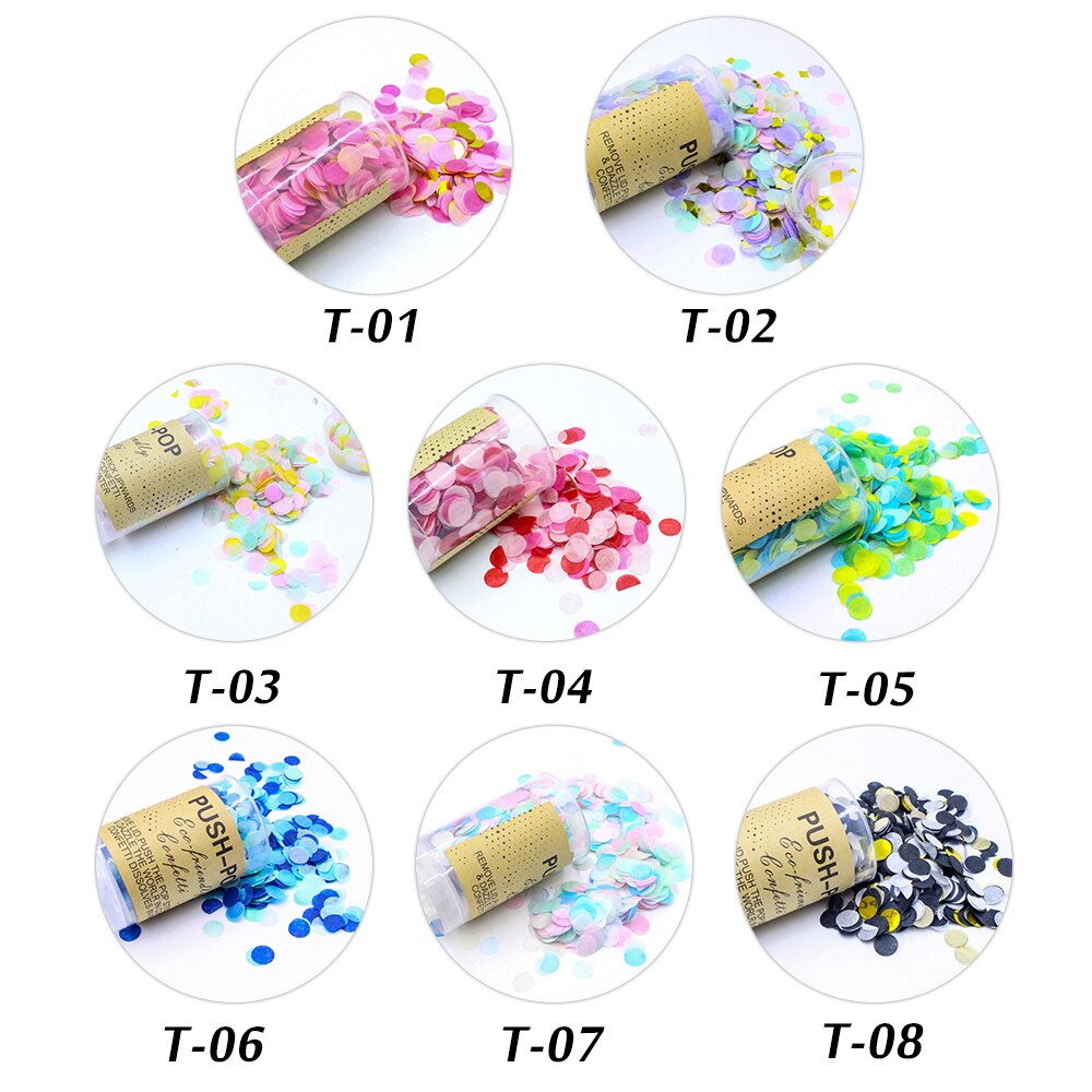 Push Pop Party Confetti Round Tissue For Happy Birthday Decoration Engagement Wedding Decor Gender Reveal Party Supplies