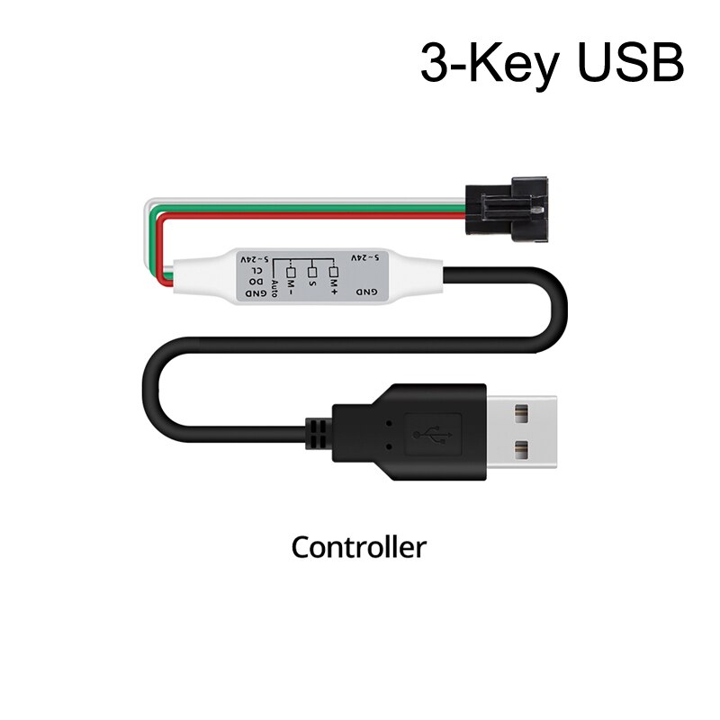 Rf Afstandsbediening 14-Key 17-Key 21-Key Mini 3-Key Draadloze Afstandsbediening Rgb Controller usb Dc 5 V-24 V Voor Led Strip WS2812 WS2811 1903: 3key USB