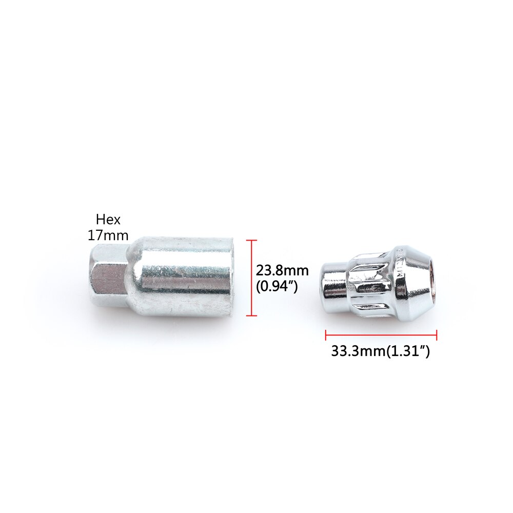 Volkswagen Kever Wielsloten set, chroom m14x1.5 - SAA50BR
