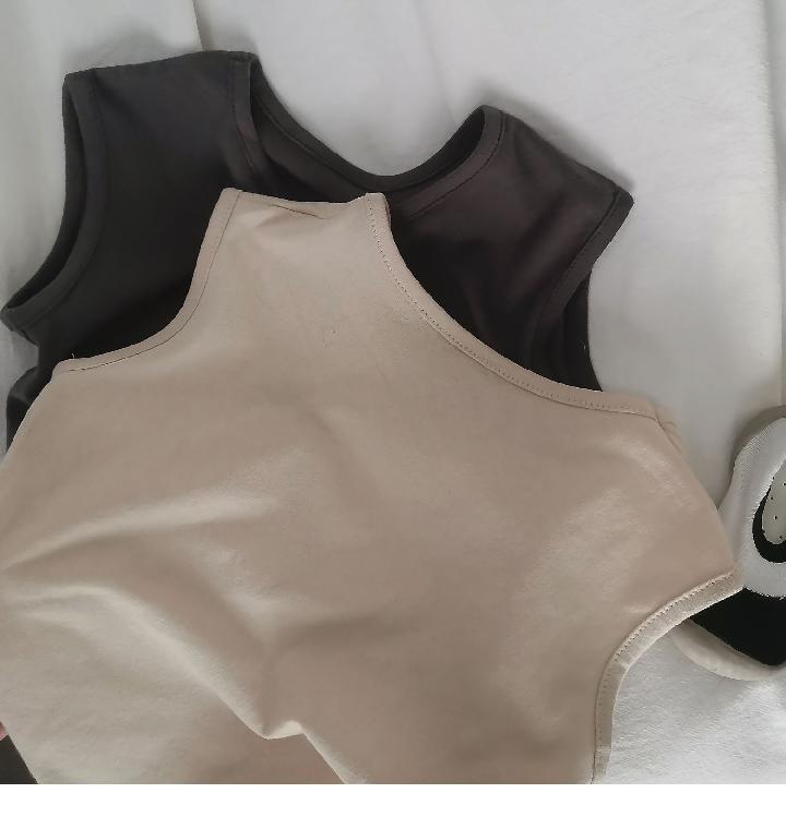 T-shirt sans manches pour bébés, garçons et filles coréens, gilet imprimé, P4333, été