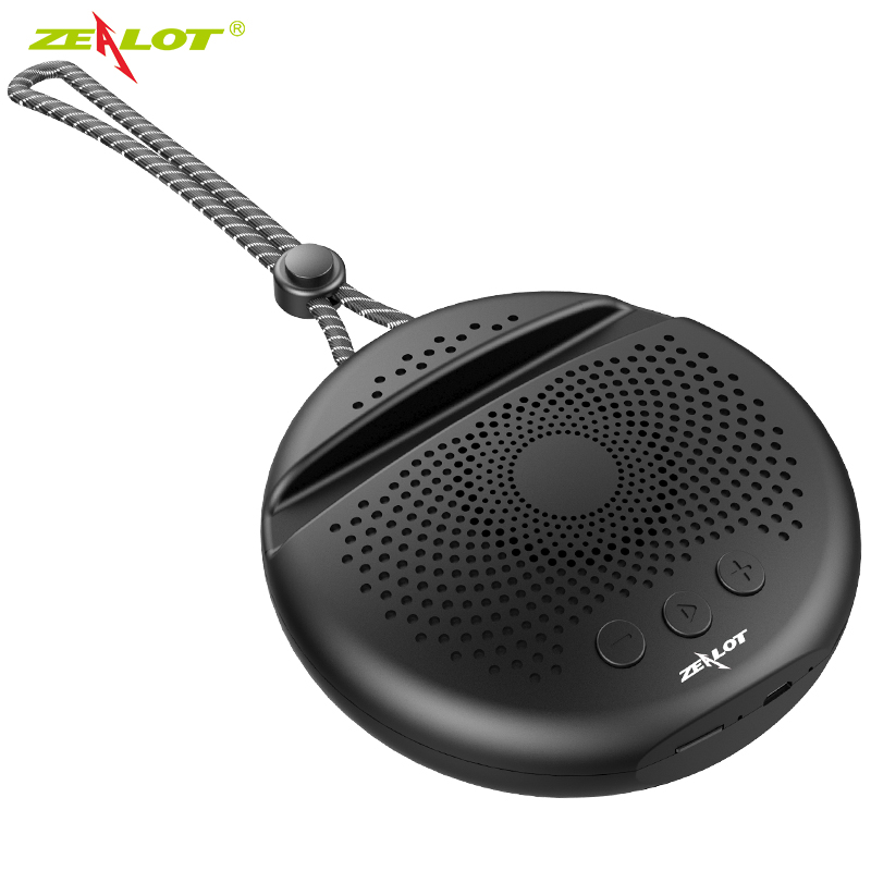 ZEALOT S24 Mini Altavoz Bluetooth al aire libre inalámbrico portátil lindo cordón redondo altavoces HiFi FM Radio titular de la tarjeta TF permitir