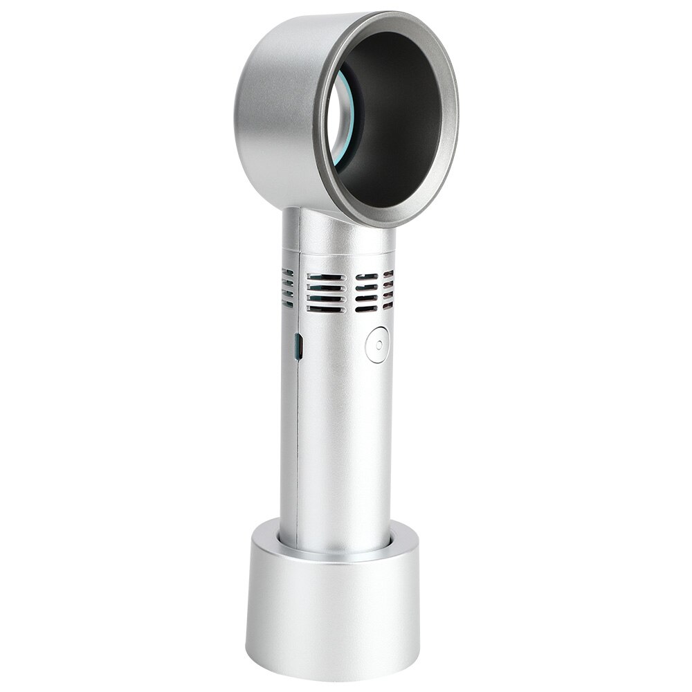 Ihoven Bladeless Fan Draagbare Ventilator Usb Oplaadbare Opvouwbare Handheld Mini Fan Koeler Verstelbare Cooling Fans Voor Outdoor Reizen: Silver