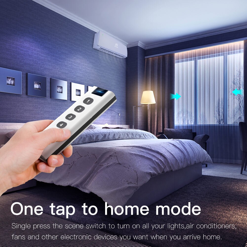 Moes ZigBee smart house Wireless Scene Switch 4 Gang Remote Portable Tuya Zigbee Hub Required No limit to Control Devices