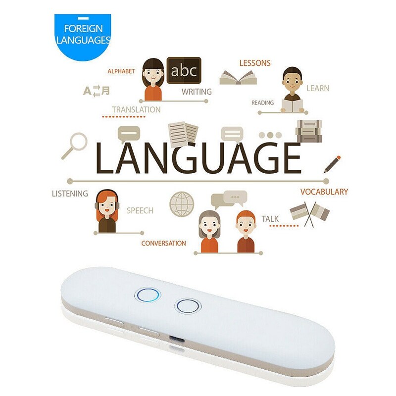 Draagbaar  t4 -talig lichtgevend stemvertaling fototekst opname vertaalapparaat compatibel met android a