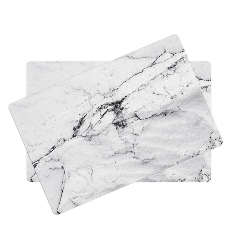 2 stk vanntett pvc bordmatte oljefast dunk antiskli temperatur varmeisolering marmor stripe bordmatter til middag: misligholde tittel