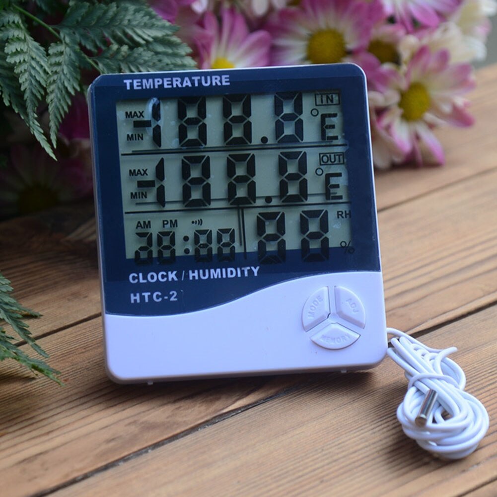 LCD Electronic Digital Thermometer Hygrometer Outdoor Indoor C / F Thermometer Hygrometer Alarm Clock