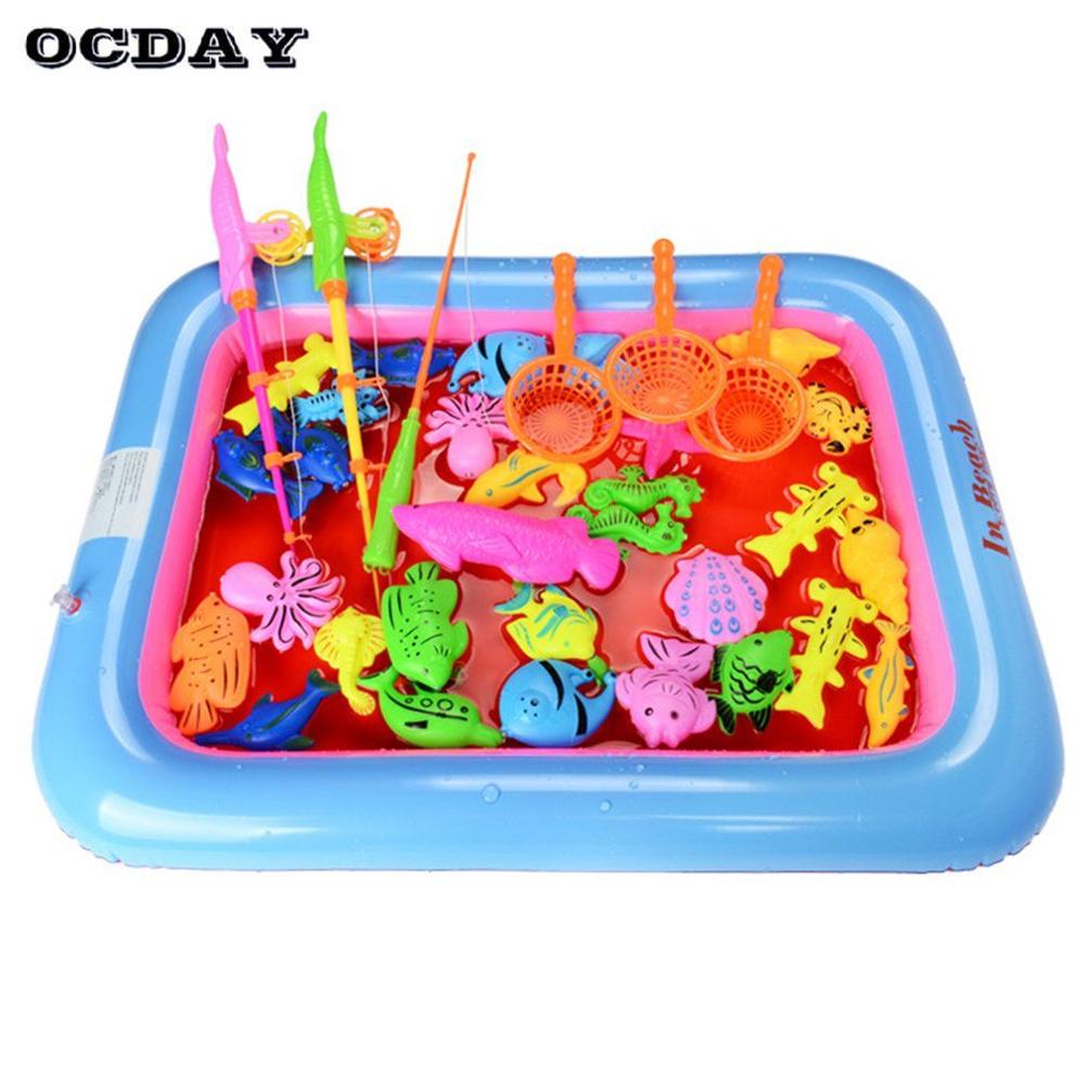OCDAY 20 Pz/impostato Giocattolo di Pesca Magnetica Canna Netto Insieme per I Bambini bambini Modello Gioca Giocattolo Del Bagno Del bambino Gioco di Pesca all'aperto divertimento & sport giocattoli: Default Title