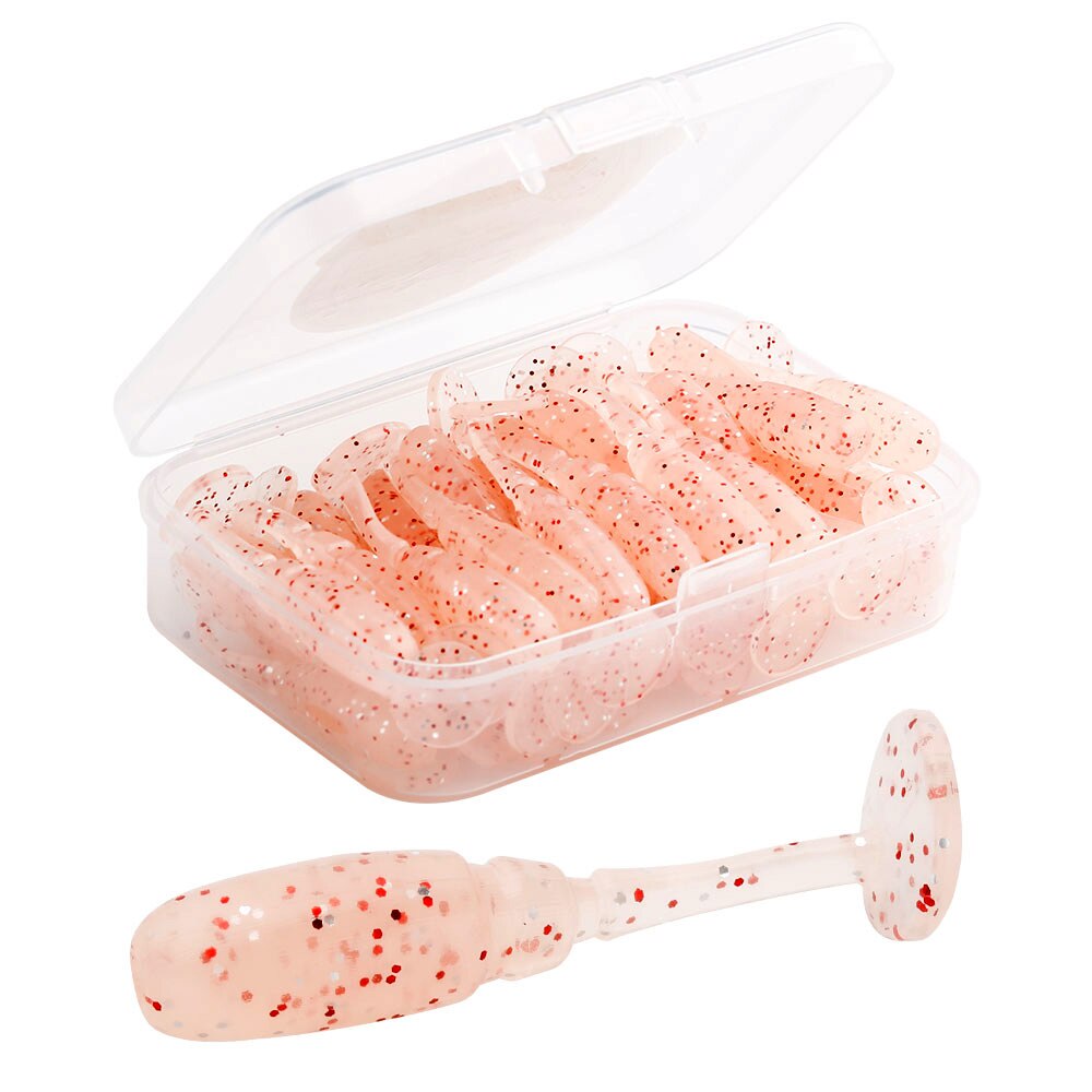 Johncoo 40 stk ajing fiskeri lokke 35mm 0.68g stenfisk ocean rock agn nål hale blød lokke kunstig agn: F