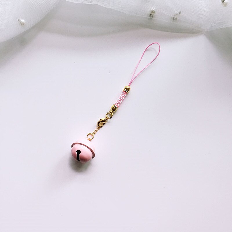 Nouveaux pendentifs pour coque de téléphone couverture arrière avec petite cloche mignonne: pink pandent (gold)