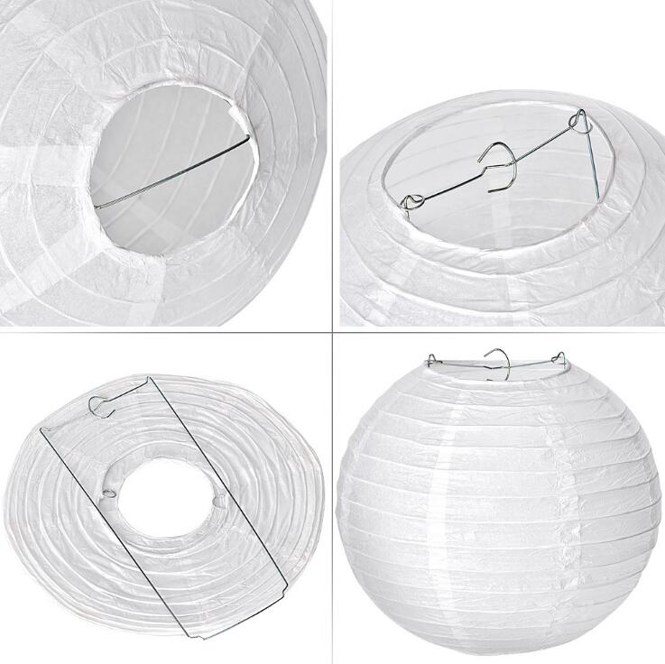 10pcs/set Mixed Size(10cm,15cm,20cm,25cm,30cm) Beige White Paper Lanterns Chinese Ball Lampion For Party Wedding Birthday Decor