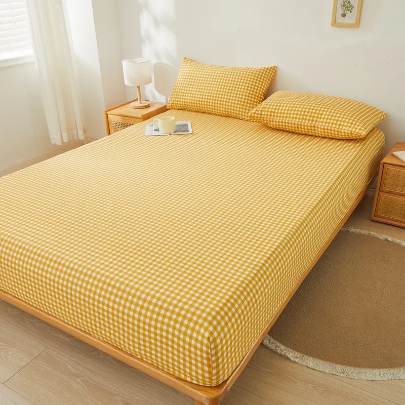 Brushed Mattress Cover Double/Queen Size Solid Color Fitted Sheet For Double Bed Anti-Mite 침대커버 200X220cm 매트리스커버 (No Pillowcase)
