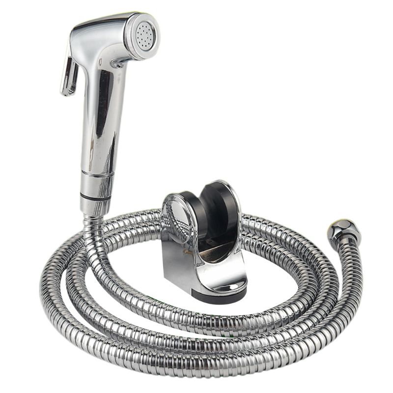 Håndholdt brusehoved douche toilet bidet spray vask jet shattaf med rustfri stål slange