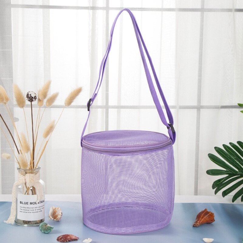 Colorful Storage Mesh Bag for Beach Toy Collection Outdoor Sand Play Toy Bath Shoulder Bag Kids Girls Beach Accessories