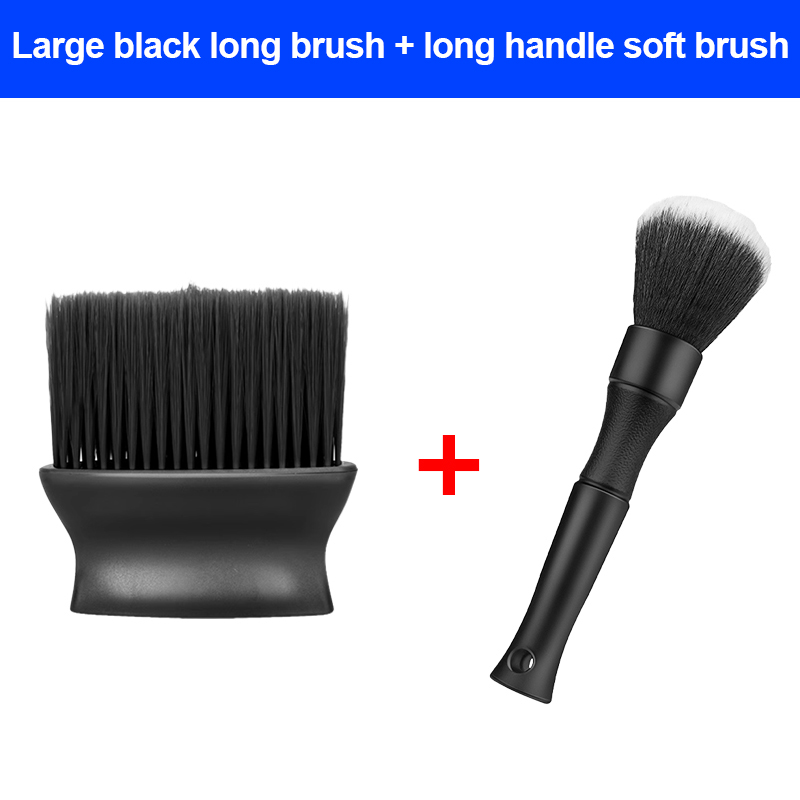 Cepillo de limpieza interior de coche, cepillo de pelo largo para ventilación de aire acondicionado, eliminación de polvo interior de coche, cepillo de pelo suave, herramienta de cepillo para huecos: Gris