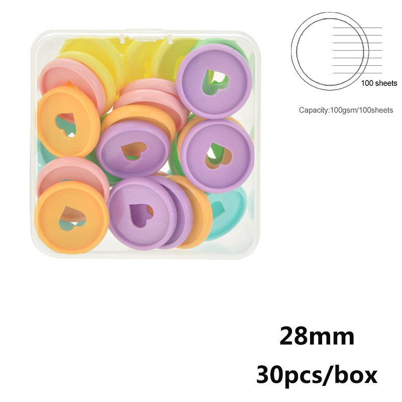 28mm A5 A6 Discbound Notebook Planner Discs Binding Ring Macaron Heart-shaped Mushroom Hole Disc Bound Discs Binding Supplies: Macaron Mix 28mm