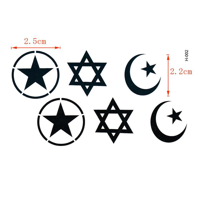 Magen David étanche temporaire tatouages autocollants faux tatouage étoile de David équipe mariée tatouage imperméable à l'eau pas cher