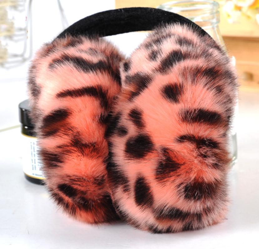 Orejeras de lana de leopardo de estilo femenino, banda de envoltura para las orejas, calentador, cómodo, cálido,