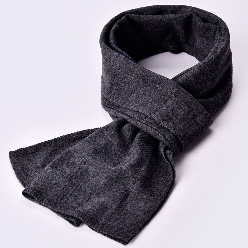 Uld tørklæde kashmir mænd vinter mand solid sort klassiske stribede tørklæder lang varm blød sjal luksusmærke uldindpakning