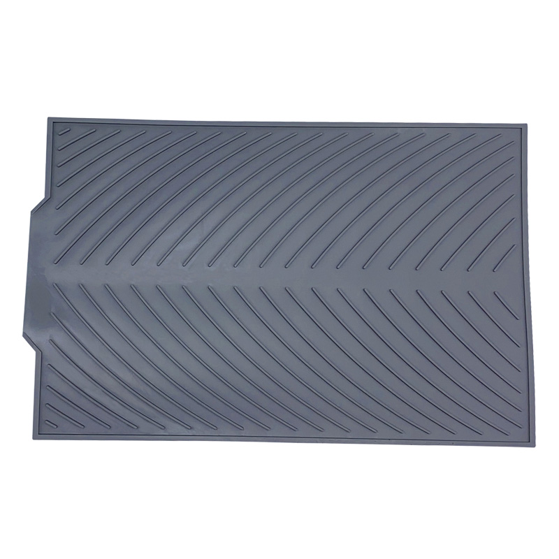 Tapis de vidange antidérapant en Silicone, tapis de séchage pour casseroles de cuisine, tapis de vidange Anti-brûlure, dessous de verre, ustensiles de cuisine: Gris clair
