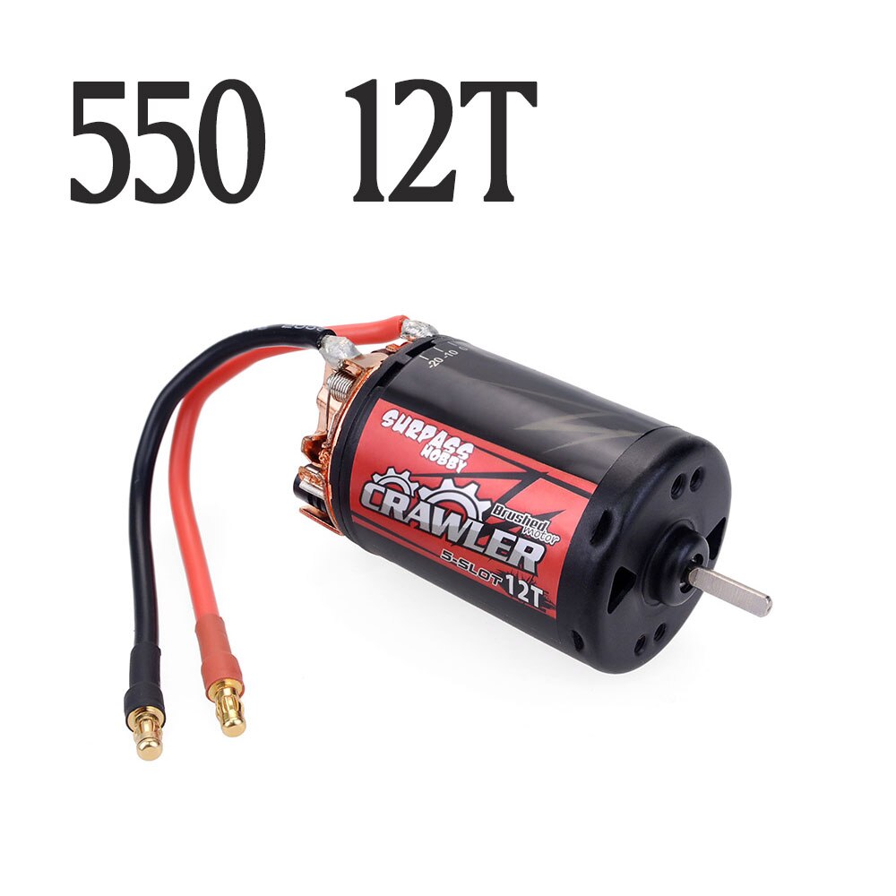 Waterproof 5-Slot 540 550 10T 11T 12T 13T 16T 20T Brushed motor w/ 60A 80A ESC for tamiya Kyosho TRAXXAS WLtoys 1/10 RC Car: 550 12T