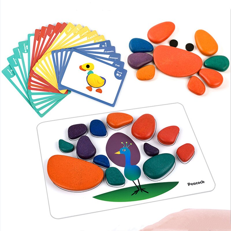 Ciottoli arcobaleno di legno divertimento per bambini impilabile giocattoli da costruzione creatività immaginazione formazione equilibrio Puzzle giocattoli regali