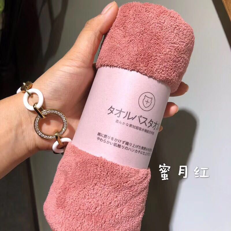Fluwelen stof snel-droog gewassen handdoek bad strandlaken effen handdoeken 2 stks/set handdoek set zachte absorberen zoete 70*140 cm douche: miyuehong