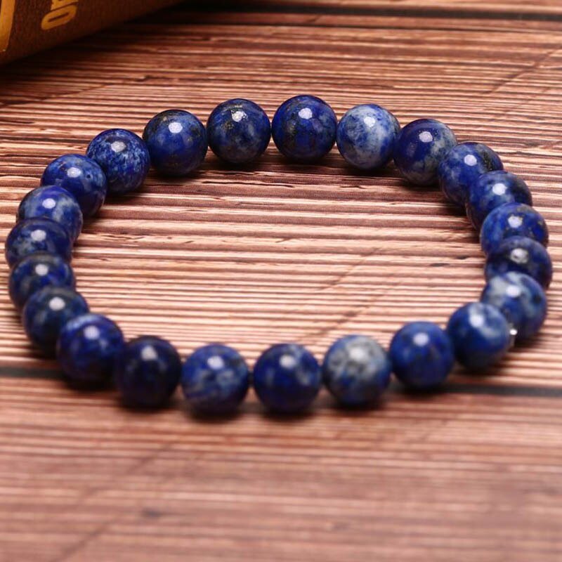 Natürliche Lapis Lazuli Perlen Armbänder unisex Elastische Armbinde Natürliche Stein Runde Perlen Armbinde Für Männer Frauen Schmuck