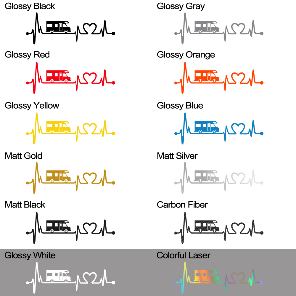 Pegatinas de vinilo de rayas para autocaravana, caja de caballos, caravana, RV, accesorios para coche, calcomanías gráficas de decoración de electrocardiograma