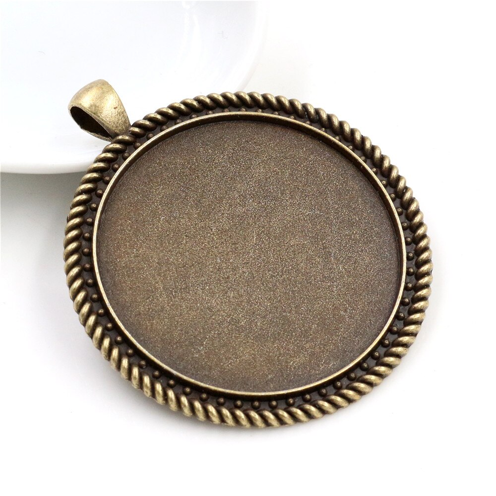 5 sztuk/partia 40mm wewnętrzna rozmiar Antique Bronze i posrebrzane czarne kolory Plated Fashion Style Cabochon baza ustawienie Charms wisiorek: N5-01