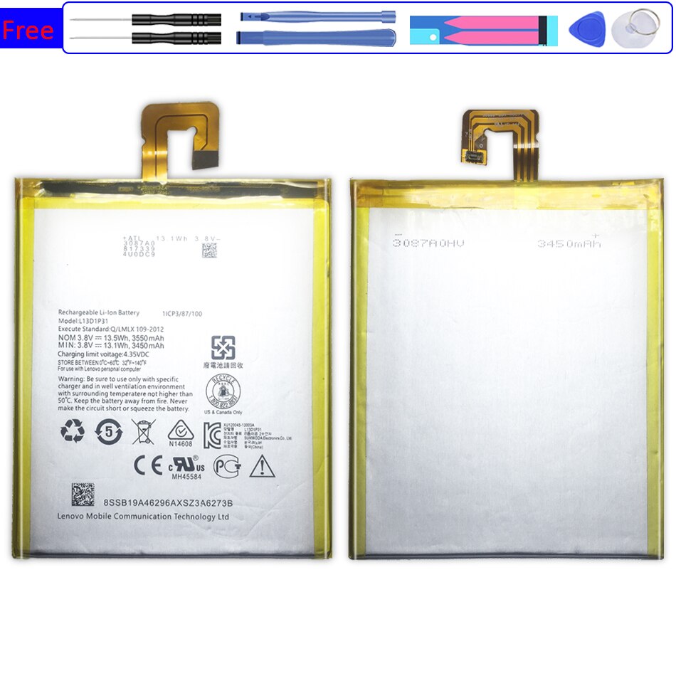 L13D1P31 Battery For Lenovo Pad A3500 S5000 S5000-H tab3 7 TB3 710i 710F tab 2 A7 A7-30 A7-10F A7-20F