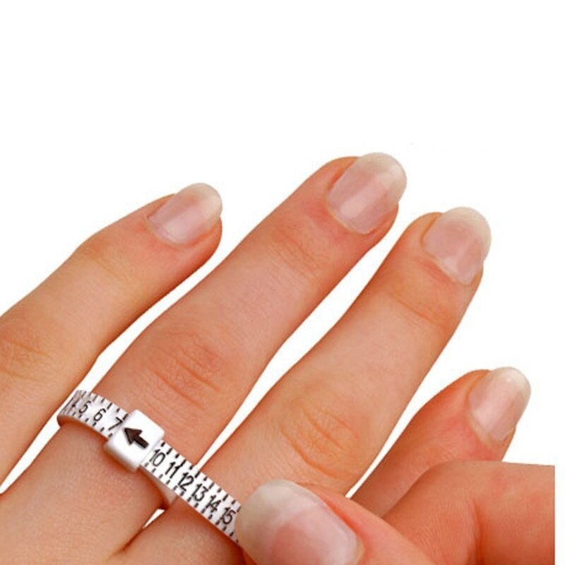 Brand Ring Size Ruler Loop Hand Measure Tool Circle US UK Ring Sizer Measure Finger Gauge For Ring Band Genuine Tester