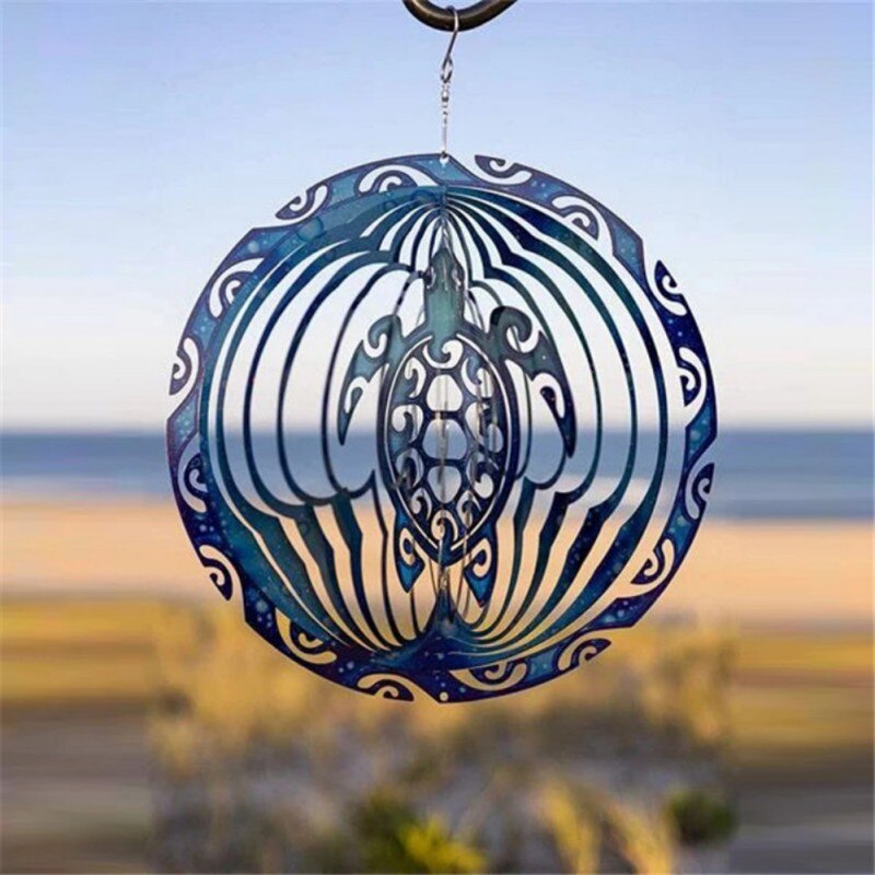 Zeeschildpad Wind Spinner Ornament Spinner Kinetische 3D Metalen Outdoor Tuin Decor Wind Spinner Voor Thuis Tuin Decoraties