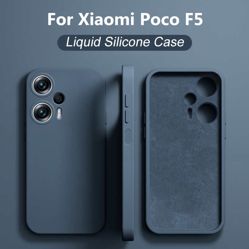 Coque souple antichoc en silicone liquide pour Xiaomi, couverture d'origine pour Poco F5, Poco F5 Pro, Poco F5Pro