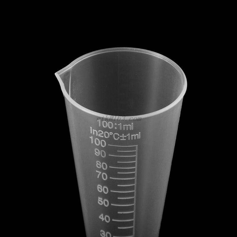 Botella de laboratorio de 100ml, vaso medidor de plástico para cocina, 1 unidad