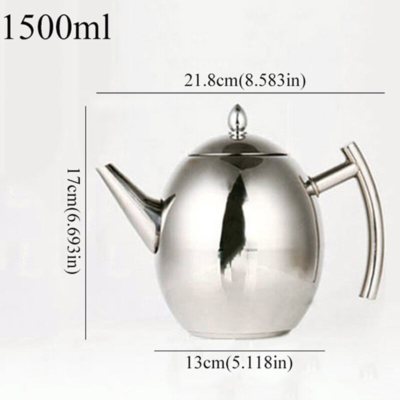 Large Capacity Stainless Steel Coffee Tea Pot Maker with Infuser Kettle Boiling Teapots Drinkware Multifunction Heated