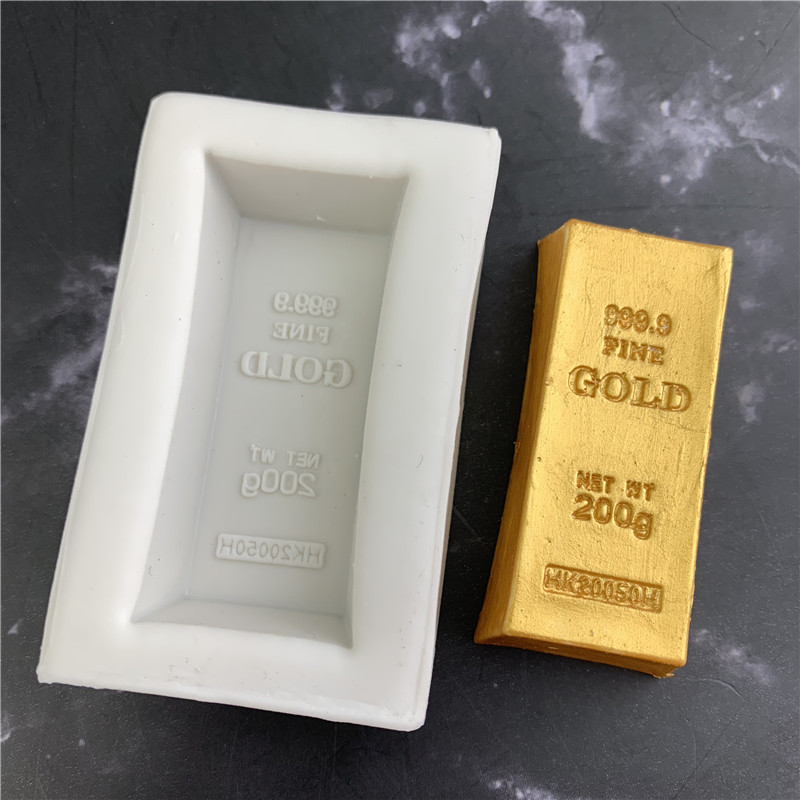 Simulation guld sæbe silikone skimmel fondant værktøj simulering 999 guld kageform: N1