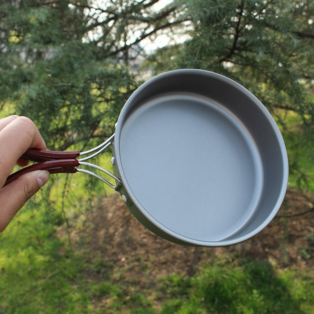 draussen Topf Lager picknick braten Pfanne tragbare einzelnen kochgeschirr Camping Aluminium utensilien antihaft Kessel Lager küche