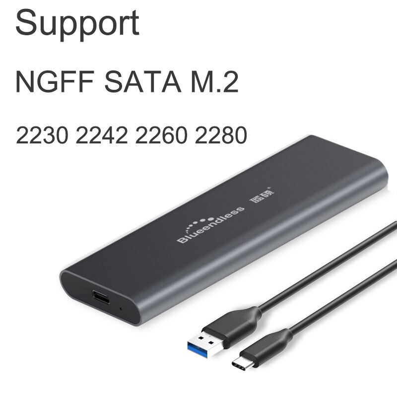 M.2 SATA NGFF m.2 ssd caso portatile SSD Hard Disk Enclosure Tipo c USB 3.0 2242/2260/2280 SSD Enclosure alluminio SSD Caddy: M280 C-A