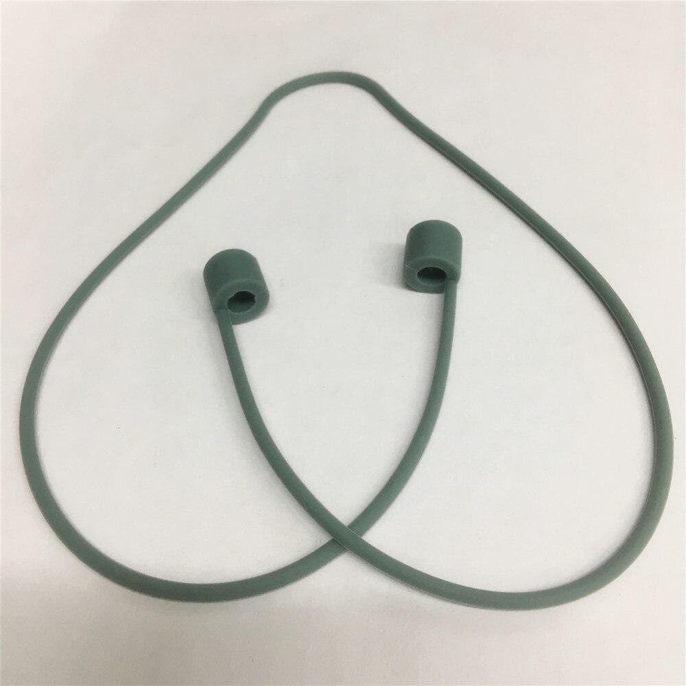 2 Stks/partij Siliconen Anti-Verloren Hals Band Draadloze Oortelefoon String Rope Voor Apple Airpods: DEEP GREEN