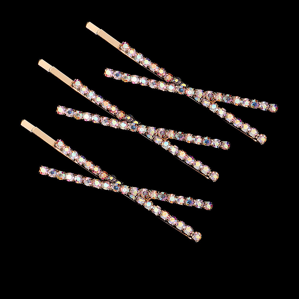 Bridal Barrettes Clear Crystal Women Hair Ornaments Hair Pins Women Hair Clips Bridal Hair Jewelry Accessories: light yellow