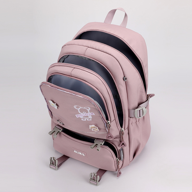 Große Kapazität Schultasche Teenager Mädchen Studenten Rucksack Lässige Wasserdichte Doppel Umhängetasche Reise Hochschule Tasche