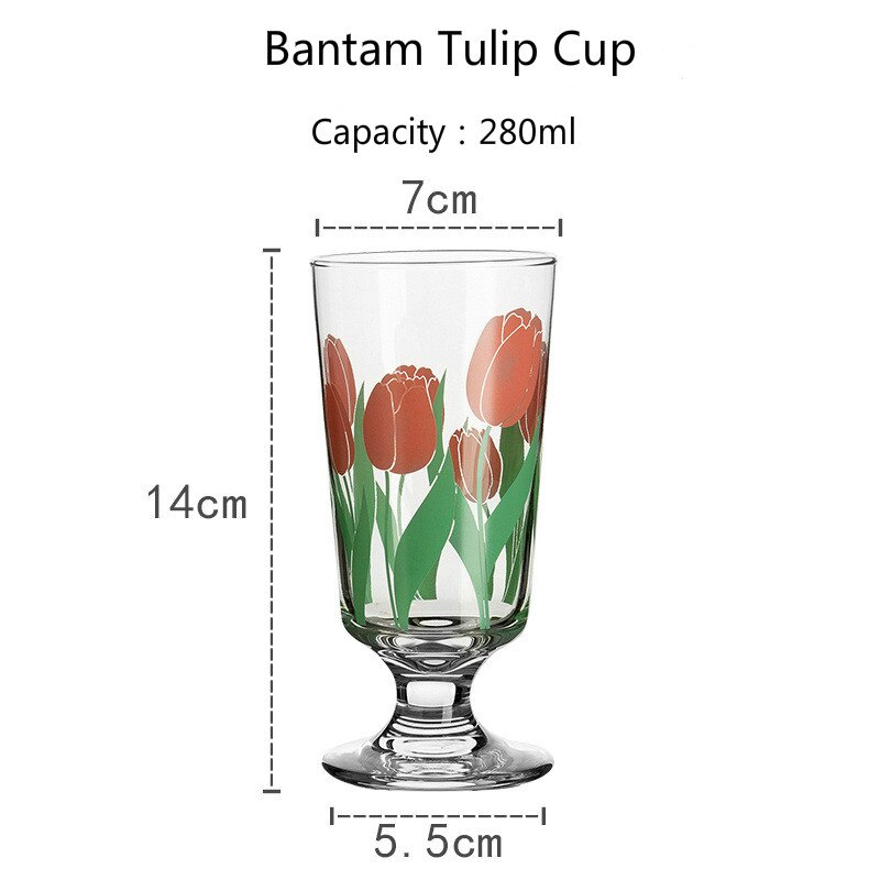 4 stiler japansk koreansk stil hvit blomst tulipan vinglass rød blomst gylden munn whisky dessert kopp ins drikkesett: S3