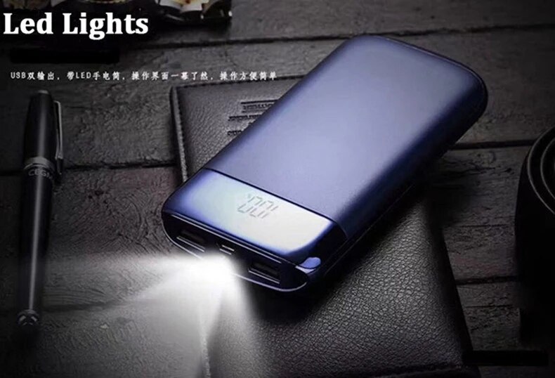 Schermo digitale LCD di viaggio tutto'aperto Powerbank di grande capacità del caricatore portatile del telefono della banca di potere 30000 mAh che accende Poverbank